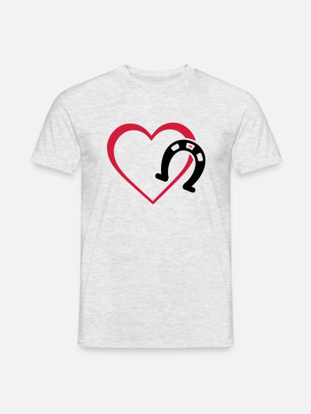 Symbole - Hufe Herz - Männer T-Shirt - Grau meliert