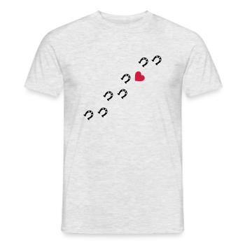 Symbole - Hufe Herz - Männer T-Shirt - Grau meliert - Vorne - AI Model Male 178 dark (178cm)