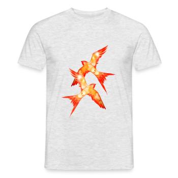 Kosogłosy, mockingjay, aquarelle peinte à la main - T-shirt homme - gris chiné - Devant - AI Model Male 178 dark (178cm)