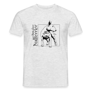 Miniature BULLTERRIER Hunde Hund Wilsigns - Männer T-Shirt - Grau meliert - Vorne - AI Model Male 178 dark (178cm)