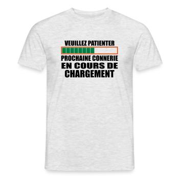 Connerie chargement cadeau humour - T-shirt homme - gris chiné - Devant - AI Model Male 178 dark (178cm)