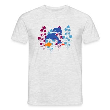 Delfin Dolphin - Männer T-Shirt - Grau meliert - Vorne - AI Model Male 178 dark (178cm)