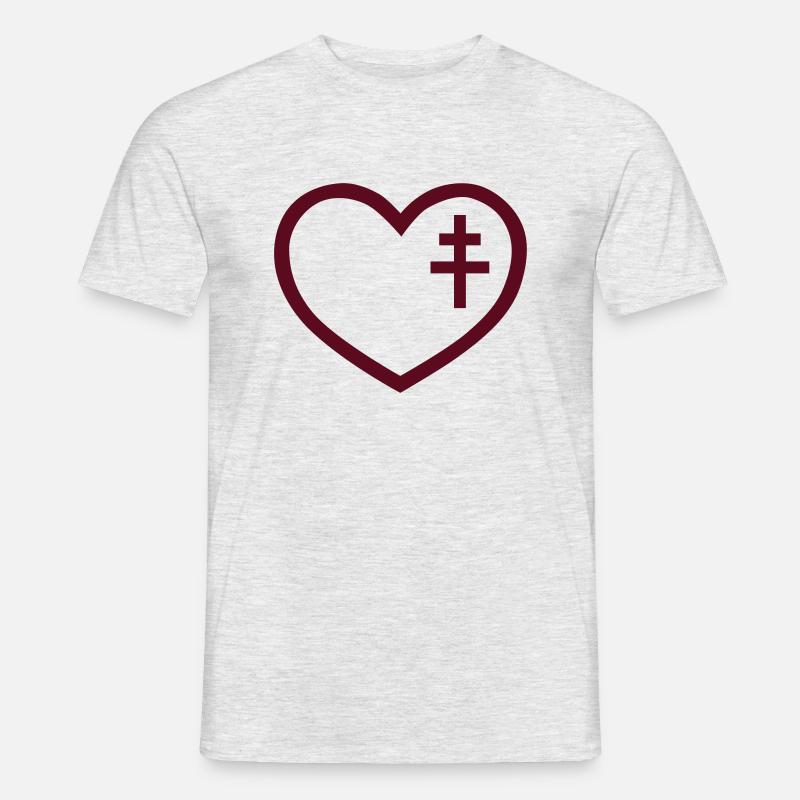 Herz Lothringen - vectoriale - Männer T-Shirt - Grau meliert