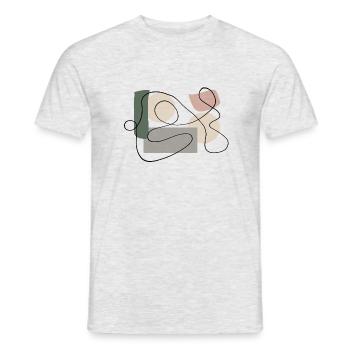 Line Art Shapes - Men's T-Shirt - heather grey - Front - AI Model Male 178 dark (178cm)