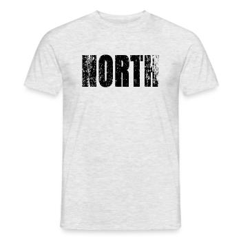 NORTH North distressed grunge look - Men's T-Shirt - heather grey - Front - AI Model Male 178 dark (178cm)