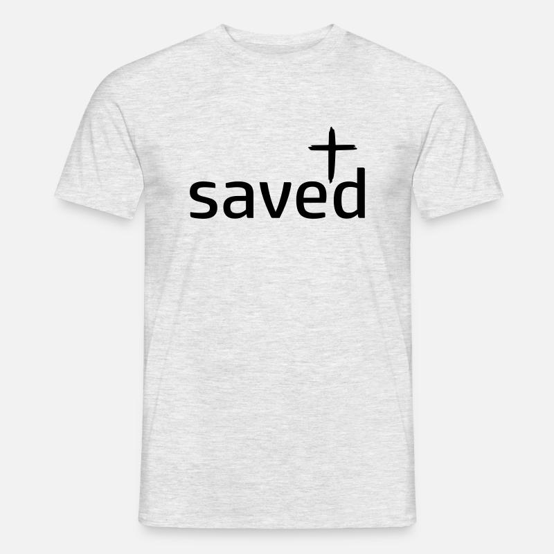 saved gerettet by csDesign - Männer T-Shirt - Grau meliert