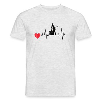 Schornsteinfeger EKG Essenkehrer Puls Kaminkehrer - Männer T-Shirt - Grau meliert - Vorne - AI Model Male 178 dark (178cm)