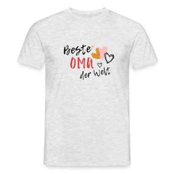 beste Oma der Welt - Männer T-Shirt - Grau meliert - Vorne - AI Model Male 178 dark (178cm)
