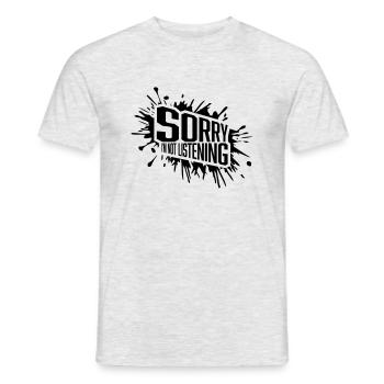 désolé de ne pas écouter - T-shirt homme - gris chiné - Devant - AI Model Male 178 dark (178cm)