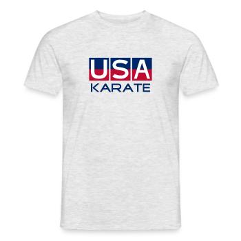 USA Karate - National Colors - United States - Men's T-Shirt - heather grey - Front - AI Model Male 178 dark (178cm)