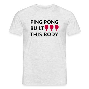Give away a table tennis shirt with a funny saying - Men's T-Shirt - heather grey - Front - AI Model Male 178 dark (178cm)