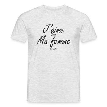 J'aime quand ma femme Bricole - T-shirt homme - gris chiné - Devant - AI Model Male 178 dark (178cm)