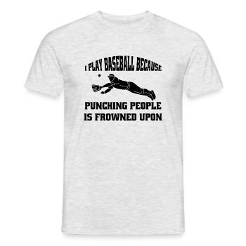 Cadeau de baseball Baseball Lover Jeu de baseball - T-shirt homme - gris chiné - Devant - AI Model Male 178 dark (178cm)
