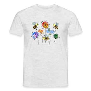Bienen - Männer T-Shirt - Grau meliert - Vorne - AI Model Male 178 dark (178cm)