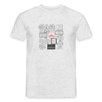 Timbres rétro Briefmarken - T-shirt homme - gris chiné - Devant - AI Model Male 178 dark (178cm)