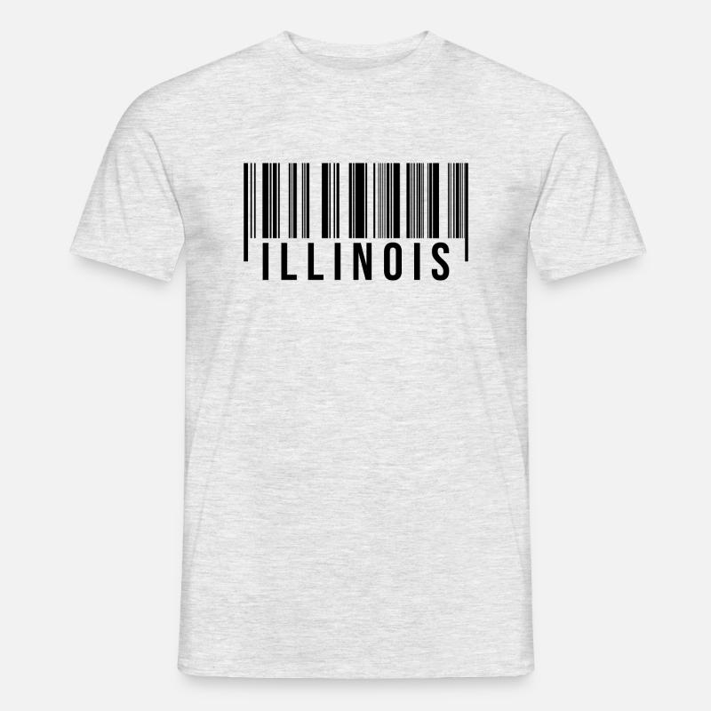 Illinois Barcode - Männer T-Shirt - Grau meliert