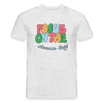 focus - T-shirt homme - gris chiné - Devant - AI Model Male 178 dark (178cm)
