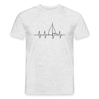 Segelboot Heartbeat Segelboot - Männer T-Shirt - Grau meliert - Vorne - AI Model Male 178 dark (178cm)