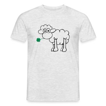 Les moutons avec du trèfle - T-shirt homme - gris chiné - Devant - AI Model Male 178 dark (178cm)