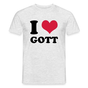 i love gott - Männer T-Shirt - Grau meliert - Vorne - AI Model Male 178 dark (178cm)