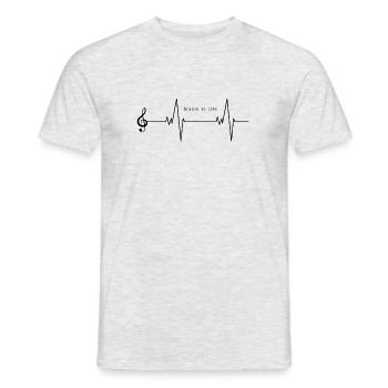 Musik ist Leben - Männer T-Shirt - Grau meliert - Vorne - AI Model Male 178 dark (178cm)