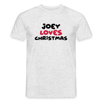 joey loves christmas xmas name - Men's T-Shirt - heather grey - Front - AI Model Male 178 dark (178cm)