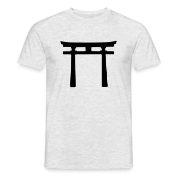 Japanisches Torii Design - Männer T-Shirt - Grau meliert - Vorne - AI Model Male 178 dark (178cm)