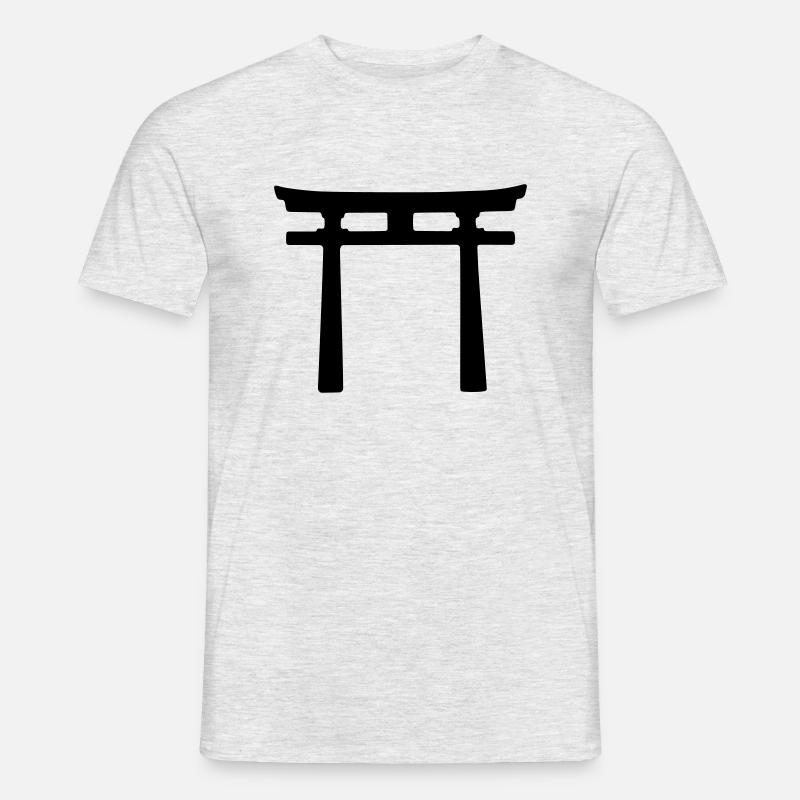 Japanisches Torii Design - Männer T-Shirt - Grau meliert
