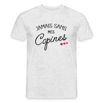 Jamais sans mes Copines - T-shirt homme - gris chiné - Devant - AI Model Male 178 dark (178cm)