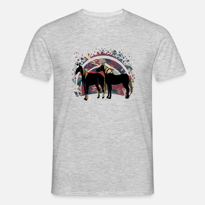 Die Pferde - Männer T-Shirt - Grau meliert