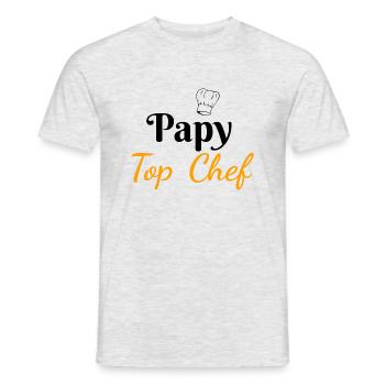 Grandpa Top Chef - Men's T-Shirt - heather grey - Front - AI Model Male 178 dark (178cm)