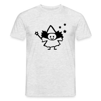 Süße kleine Hexe Zauberin - line - Männer T-Shirt - Grau meliert - Vorne - AI Model Male 178 dark (178cm)