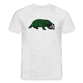 ZenDoodle "Badger" - Men's T-Shirt - heather grey - Front - AI Model Male 178 dark (178cm)