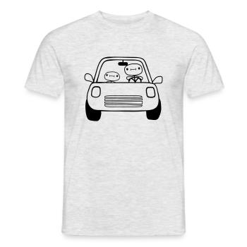 Papa Enfant Voiture - T-shirt homme - gris chiné - Devant - AI Model Male 178 dark (178cm)