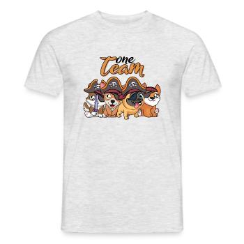 team family dog pirate work colleagues pet - Men's T-Shirt - heather grey - Front - AI Model Male 178 dark (178cm)