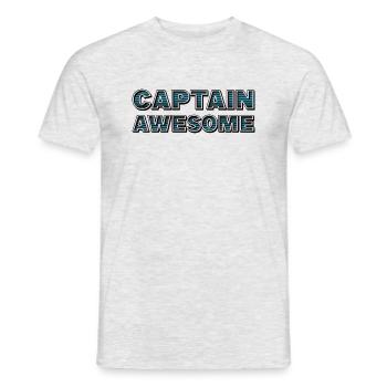 CAPTAIN AWESOME - Männer T-Shirt - Grau meliert - Vorne - AI Model Male 178 dark (178cm)