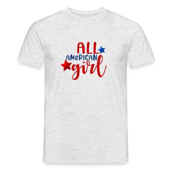 all american girl 4th Of July America - Men's T-Shirt - heather grey - Front - AI Model Male 178 dark (178cm)