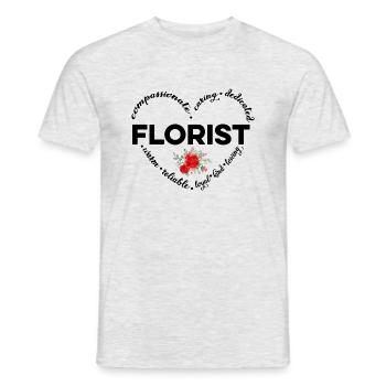 Retro Graphic Botanical Flowers Gardening Plant Lo - Männer T-Shirt - Grau meliert - Vorne - AI Model Male 178 dark (178cm)