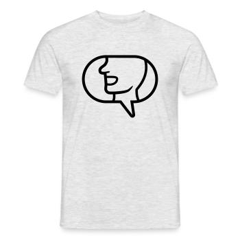 Einfaches Symbol Kommunizieren Sprechblase - Männer T-Shirt - Grau meliert - Vorne - AI Model Male 178 dark (178cm)