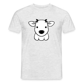 cow cute animal farm animals funny cows new 1 - Men's T-Shirt - heather grey - Front - AI Model Male 178 dark (178cm)