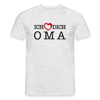 Ich liebe dich oma - Männer T-Shirt - Grau meliert - Vorne - AI Model Male 178 dark (178cm)