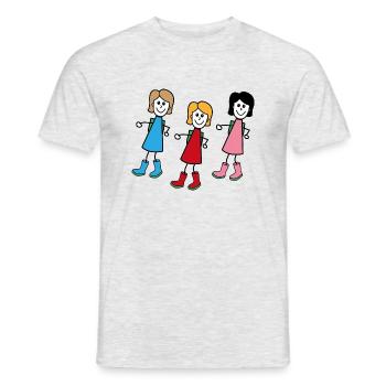 Frauen im Comic Style - Männer T-Shirt - Grau meliert - Vorne - AI Model Male 178 dark (178cm)