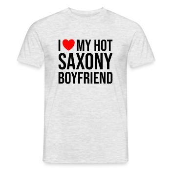 Sachsen Beziehung Liebe - Männer T-Shirt - Grau meliert - Vorne - AI Model Male 178 dark (178cm)