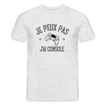 Je peux pas j'ai console - cadeau pour les gamers - T-shirt homme - gris chiné - Devant - AI Model Male 178 dark (178cm)