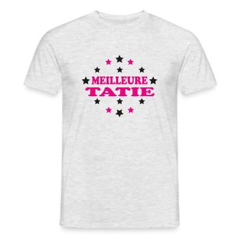 MEILLEURE TATIE - T-shirt homme - gris chiné - Devant - AI Model Male 178 dark (178cm)