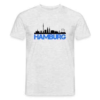 hamburg skyline - Männer T-Shirt - Grau meliert - Vorne - AI Model Male 178 dark (178cm)