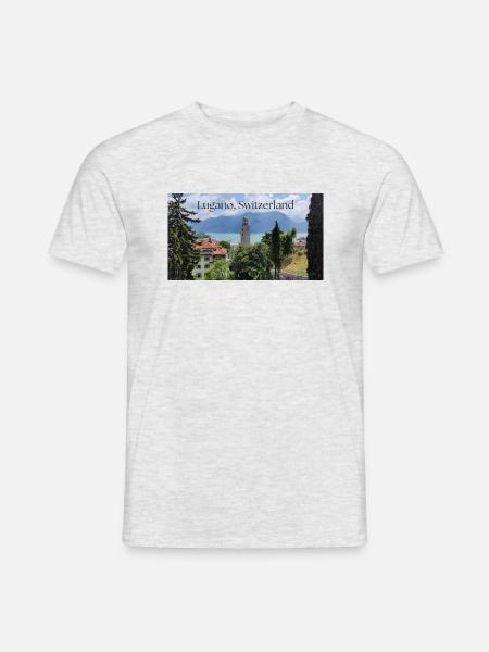 Lugano, Schweiz - Männer T-Shirt - Grau meliert