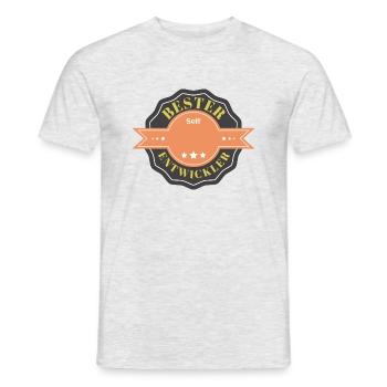 Bester Entwickler seit personalisierte Geschenke - Männer T-Shirt - Grau meliert - Vorne - AI Model Male 178 dark (178cm)
