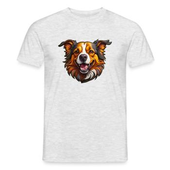 Happy dog - Men's T-Shirt - heather grey - Front - AI Model Male 178 dark (178cm)