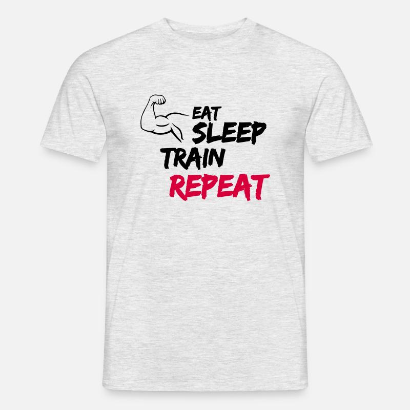 Manger Dormir Train Répéter - T-shirt homme - gris chiné